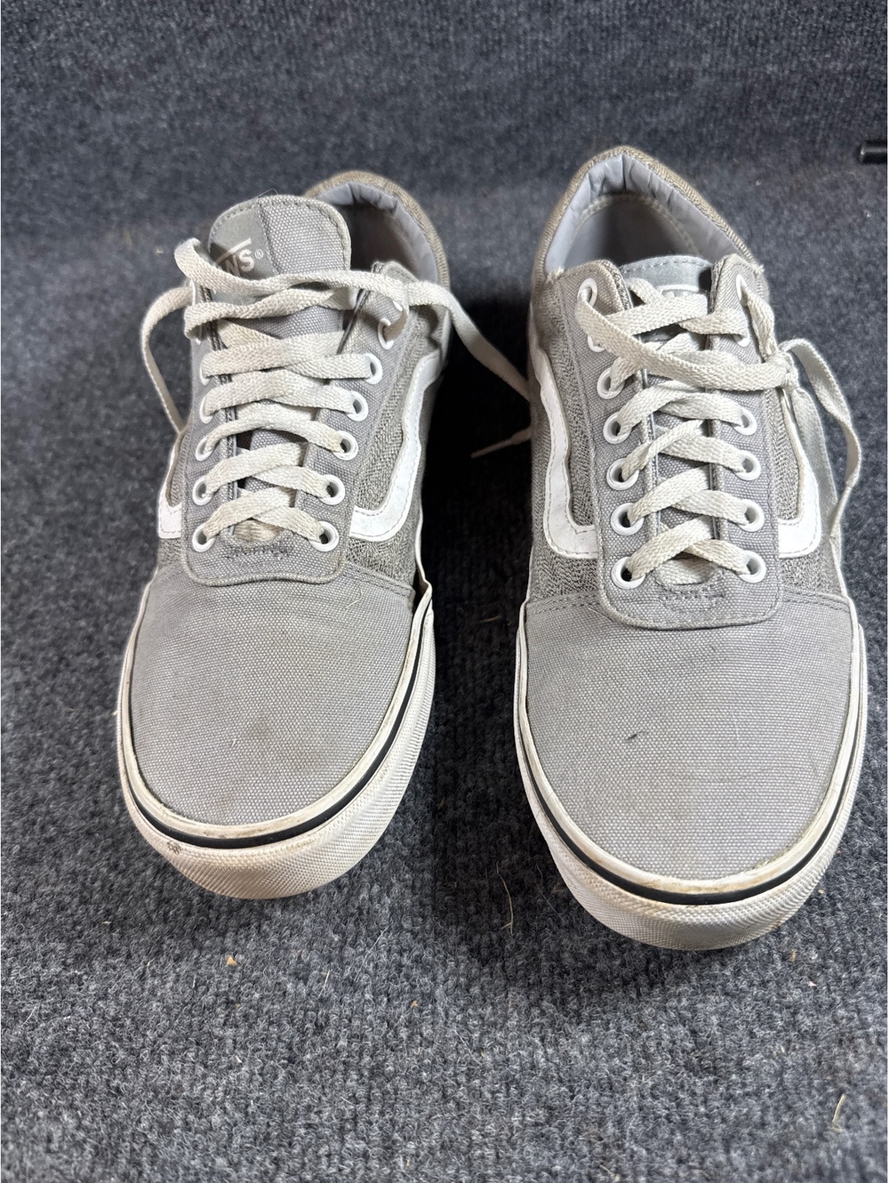 Vans Old Skool Mens Size 11 Gray White Canvas Suede Low Top Sneakers